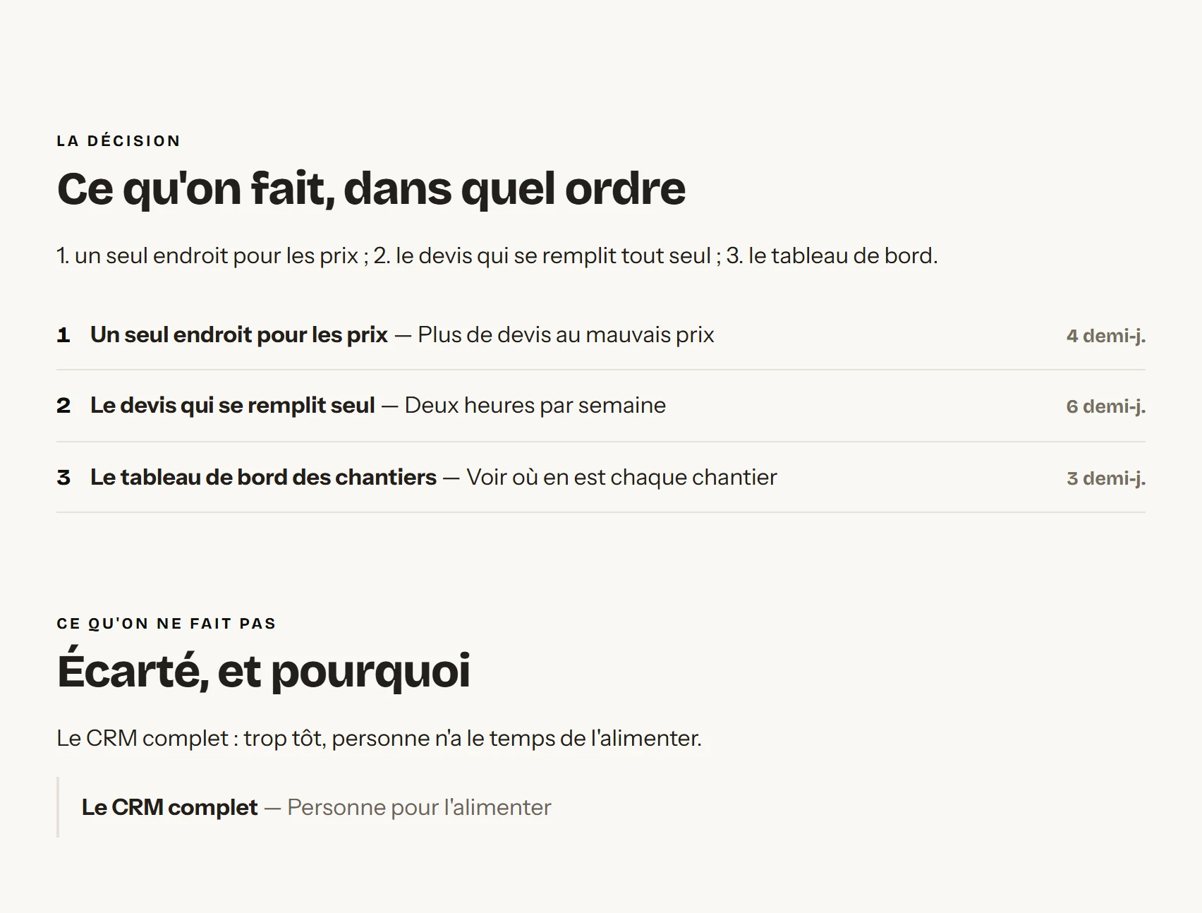 Le compte rendu de décision d'une mission de conseil
